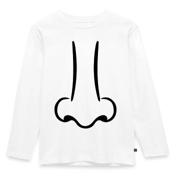 Nase - Kinder Premium Bio Langarmshirt - Weiß - Vorne - AI Model Kid Female (0cm)