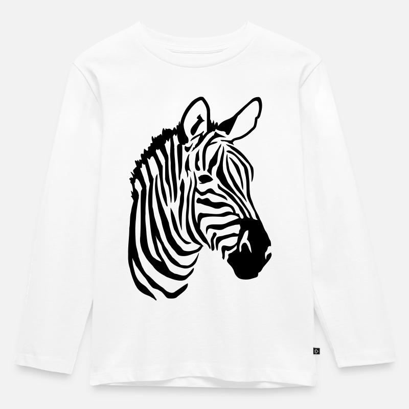 Zebra - Kinder Premium Bio Langarmshirt - Weiß