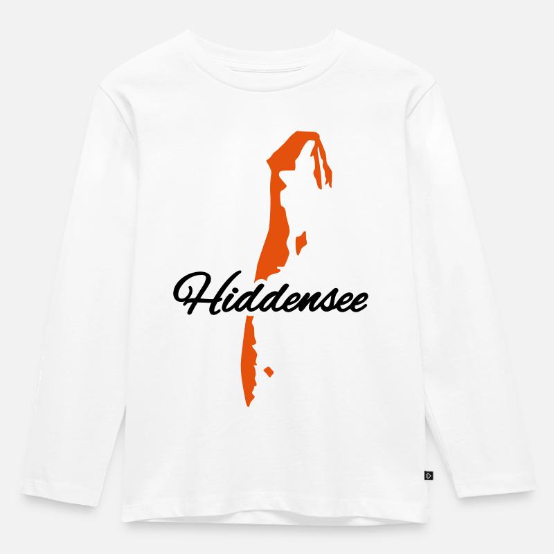 Hiddensee - Kinder Premium Bio Langarmshirt - Weiß