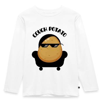 Couch potato chilling lazy - Kids' Premium Longsleeve Shirt - white - Front - AI Model Kid Female (0cm)