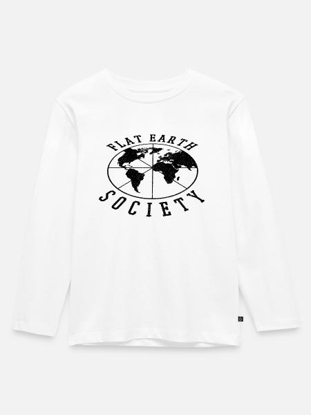 Flat Earth Society - Kinder Premium Bio Langarmshirt - Weiß