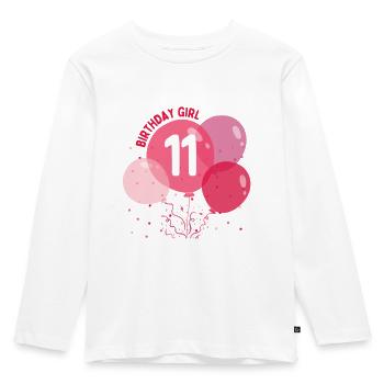 Anniversaire Fille 11ème Anniversaire - T-shirt manches longues Premium Enfant - blanc - Devant - AI Model Kid Female (0cm)