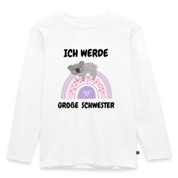 Ich Werde Große Schwester - Baby Koala Herzen - Kinder Premium Bio Langarmshirt - Weiß - Vorne - AI Model Kid Female (0cm)