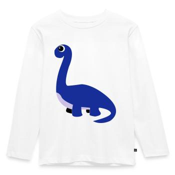DINO - Kinder Premium Bio Langarmshirt - Weiß - Vorne - AI Model Kid Female (0cm)