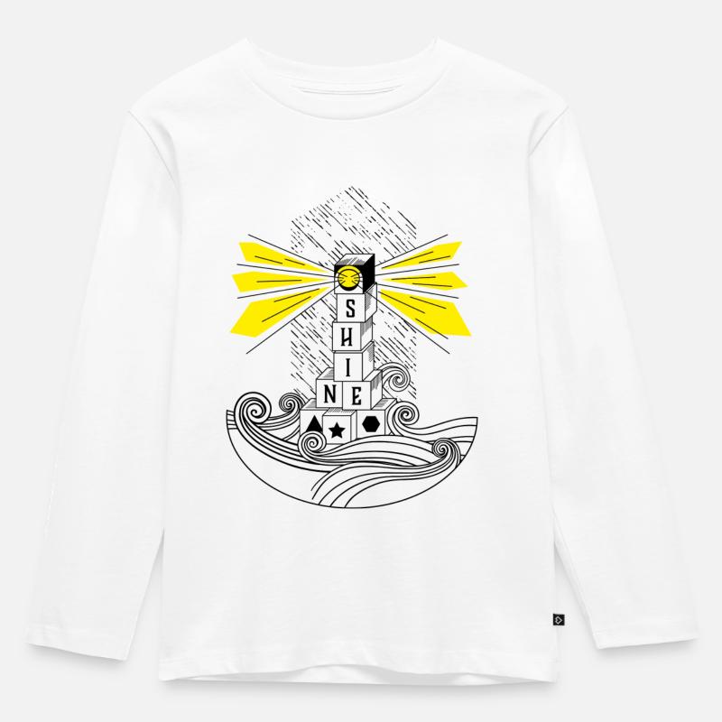 Scheinen - Kinder Premium Bio Langarmshirt - Weiß