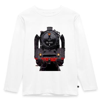 Dampflok 50 3501 - Kinder Premium Bio Langarmshirt - Weiß - Vorne - AI Model Kid Female (0cm)