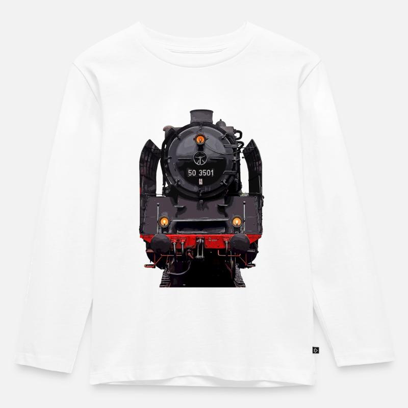 Dampflok 50 3501 - Kinder Premium Bio Langarmshirt - Weiß