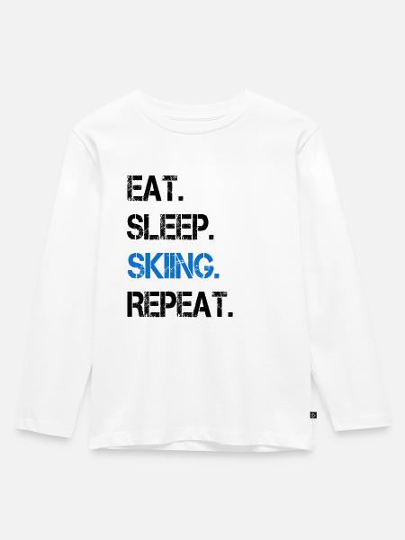 Ski Skifahren Skifahrer Skiurlaub - Kinder Premium Bio Langarmshirt - Weiß