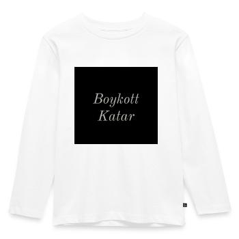 Boycott Qatar - Kids' Premium Longsleeve Shirt - white - Front - AI Model Kid Female (0cm)