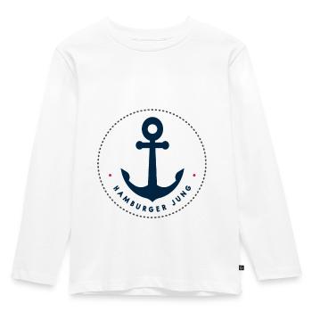 Hamburger Jung HH Hamburg Junge Spruch - Kinder Premium Bio Langarmshirt - Weiß - Vorne - AI Model Kid Female (0cm)