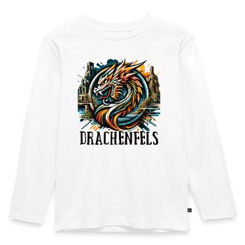 Dragon Tête de Dragon Logo Ruine Drachenfels - T-shirt manches longues Premium Enfant - blanc - Devant - AI Model Kid Female (0cm)
