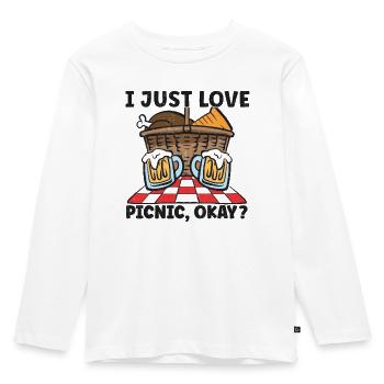 Picnic Lover Pique-Panier de nourriture Date de pique- - T-shirt manches longues Premium Enfant - blanc - Devant - AI Model Kid Female (0cm)