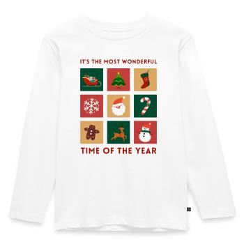 Christmas | Most Wonderful TIme of the Year - Kids' Premium Longsleeve Shirt - white - Front - AI Model Kid Female (0cm)