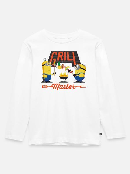 Minions Grill Master - Kinder Premium Bio Langarmshirt - Weiß