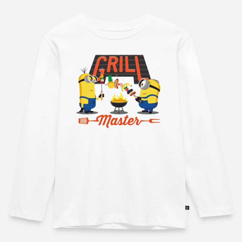 Minions Grill Master - Kinder Premium Bio Langarmshirt - Weiß