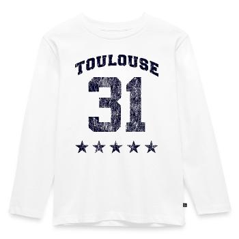 Toulouse 31, 5 étoiles Vintage. - T-shirt manches longues Premium Enfant - blanc - Devant - AI Model Kid Female (0cm)