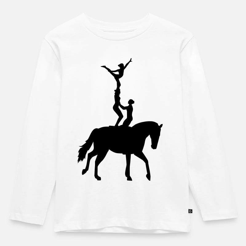 Voltigieren - Kinder Premium Bio Langarmshirt - Weiß