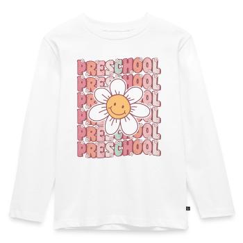 Groovy Vorschule Erster Tag der Vorschule - Kinder Premium Bio Langarmshirt - Weiß - Vorne - AI Model Kid Female (0cm)