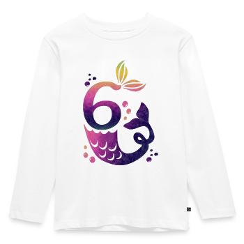 6 Sirène d’anniversaire - T-shirt manches longues Premium Enfant - blanc - Devant - AI Model Kid Female (0cm)