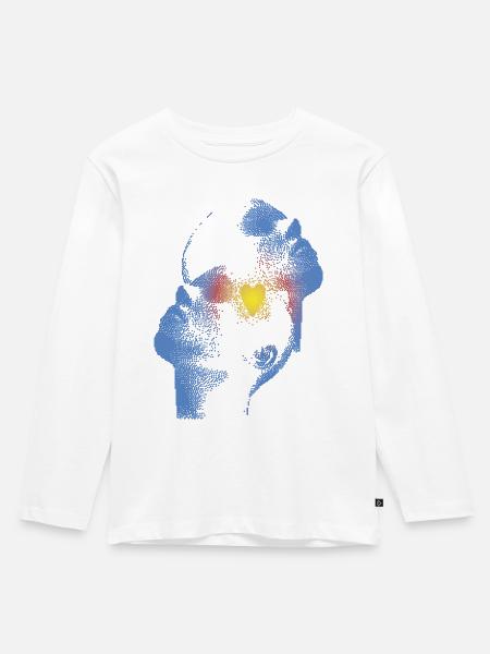 Herz und Kopf T-Shirt - Kinder Premium Bio Langarmshirt - Weiß