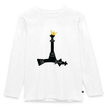 Chess Checkmate Checkerboard Checkmate Gift - Kids' Premium Longsleeve Shirt - white - Front - AI Model Kid Female (0cm)