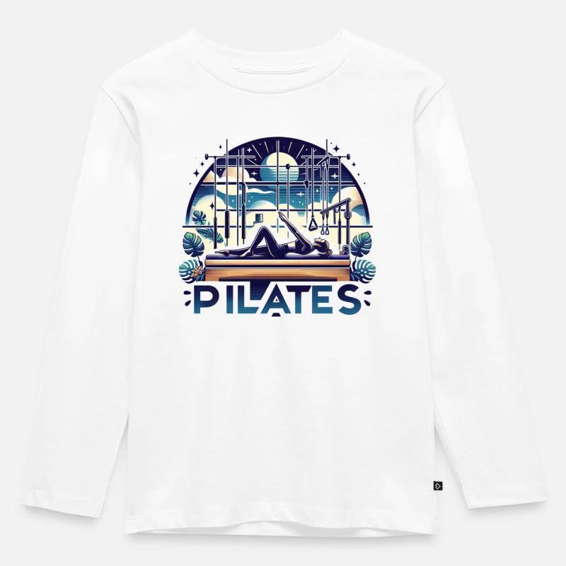 "Pilates" - Dynamic Studio Design - Kids' Premium Longsleeve Shirt - white
