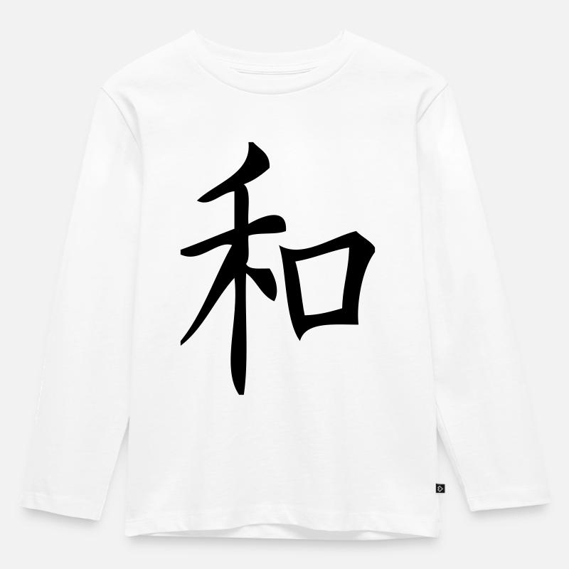 Frieden - Kinder Premium Bio Langarmshirt - Weiß