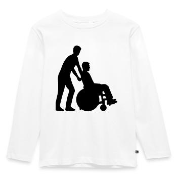 Rollstuhl - Kinder Premium Bio Langarmshirt - Weiß - Vorne - AI Model Kid Female (0cm)