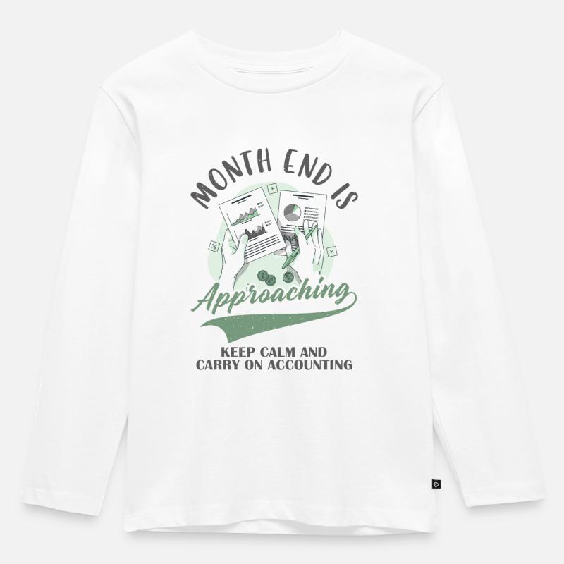 Bleib ruhig und mach weiter Buchhaltung - Kinder Premium Bio Langarmshirt - Weiß