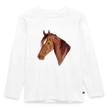 Hanoverian - Kids' Premium Longsleeve Shirt - white - Front - AI Model Kid Female (0cm)