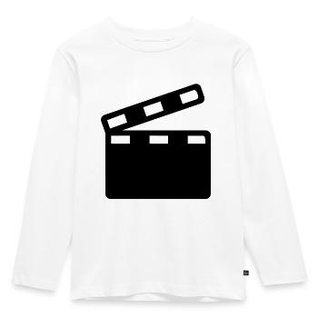 Film Kino - Kinder Premium Bio Langarmshirt - Weiß - Vorne - AI Model Kid Female (0cm)