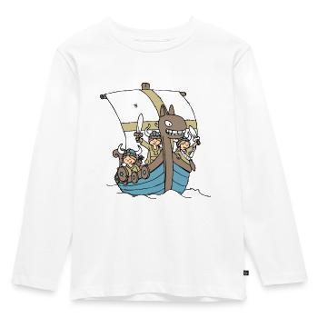 Viking Boat front - T-shirt manches longues Premium Enfant - blanc - Devant - AI Model Kid Female (0cm)