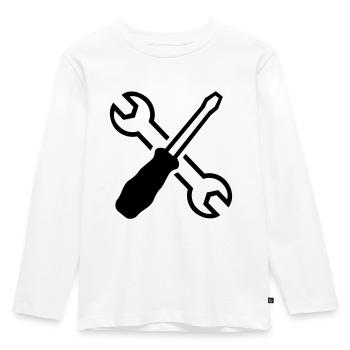 Tools - Kids' Premium Longsleeve Shirt - white - Front - AI Model Kid Female (0cm)