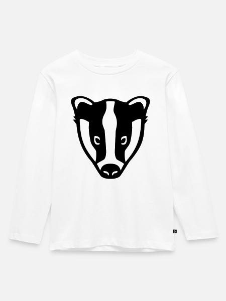 Dachs - Kinder Premium Bio Langarmshirt - Weiß