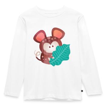Cute Garden Mouse - Kids' Premium Longsleeve Shirt - white - Front - AI Model Kid Female (0cm)