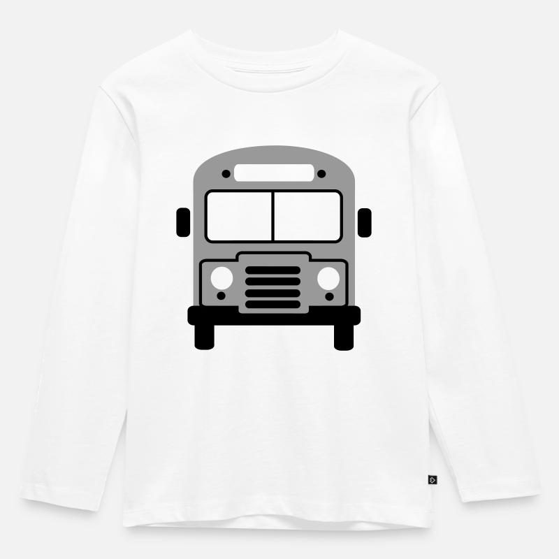 Bus - Kinder Premium Bio Langarmshirt - Weiß