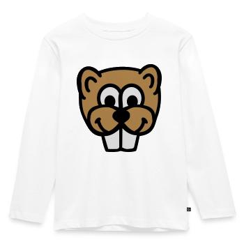 Biber - Kinder Premium Bio Langarmshirt - Weiß - Vorne - AI Model Kid Female (0cm)