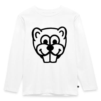 Biber - Kinder Premium Bio Langarmshirt - Weiß - Vorne - AI Model Kid Female (0cm)