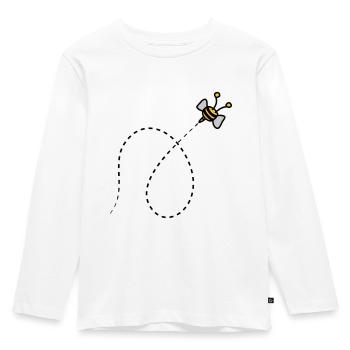 Abeille en pointillés - T-shirt manches longues Premium Enfant - blanc - Devant - AI Model Kid Female (0cm)