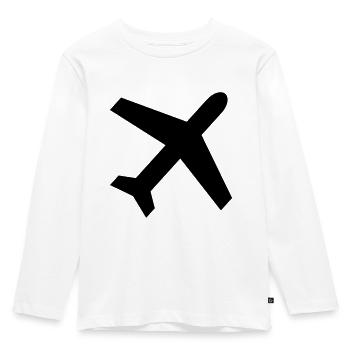 Airplane - Kids' Premium Longsleeve Shirt - white - Front - AI Model Kid Female (0cm)