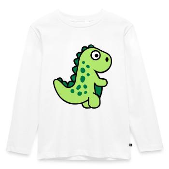 T-Rex - Kids' Premium Longsleeve Shirt - white - Front - AI Model Kid Female (0cm)