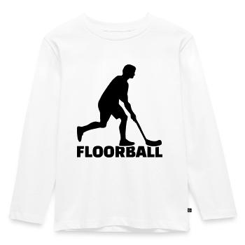 Floorball - Kinder Premium Bio Langarmshirt - Weiß - Vorne - AI Model Kid Female (0cm)