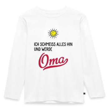 oma - Kinder Premium Bio Langarmshirt - Weiß - Vorne - AI Model Kid Female (0cm)