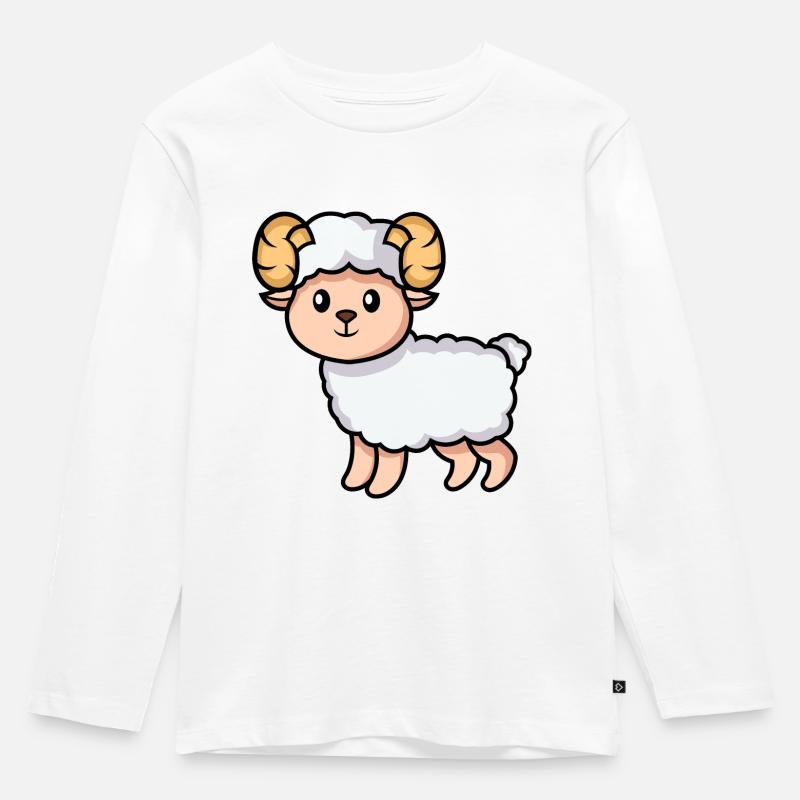 Sternzeichen Widder - Kinder Premium Bio Langarmshirt - Weiß