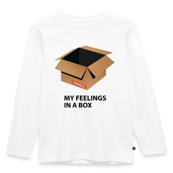 Mes sentiments dans une boîte cadeau de citation - T-shirt manches longues Premium Enfant - blanc - Devant - AI Model Kid Female (0cm)