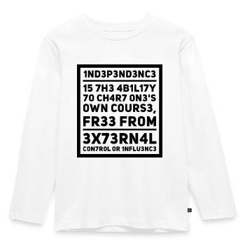 Indépendance L337 Leetspeak slogan - T-shirt manches longues Premium Enfant - blanc - Devant - AI Model Kid Female (0cm)