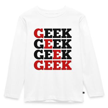 Geek - Kinder Premium Bio Langarmshirt - Weiß - Vorne - AI Model Kid Female (0cm)