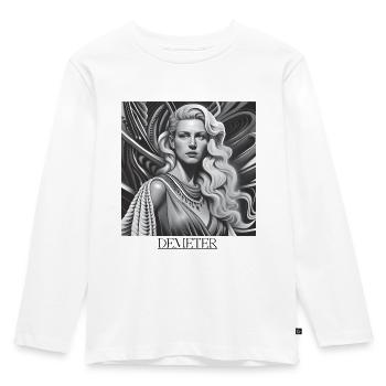 GREEK DEMETER - Kinder Premium Bio Langarmshirt - Weiß - Vorne - AI Model Kid Female (0cm)