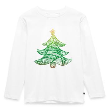 Weihnachtsbaum - Kinder Premium Bio Langarmshirt - Weiß - Vorne - AI Model Kid Female (0cm)