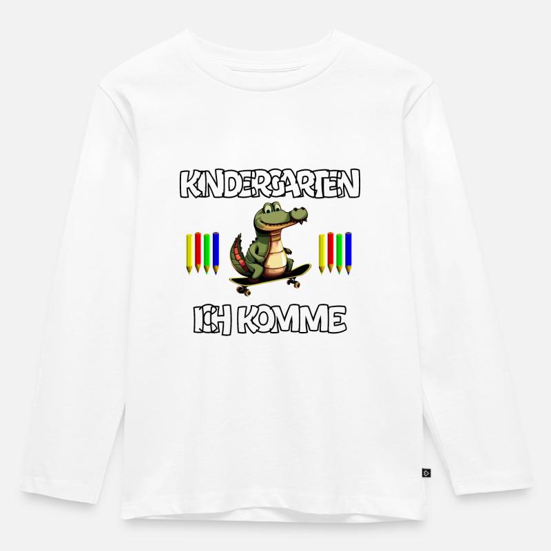 kindergartenichkomme - Kinder Premium Bio Langarmshirt - Weiß